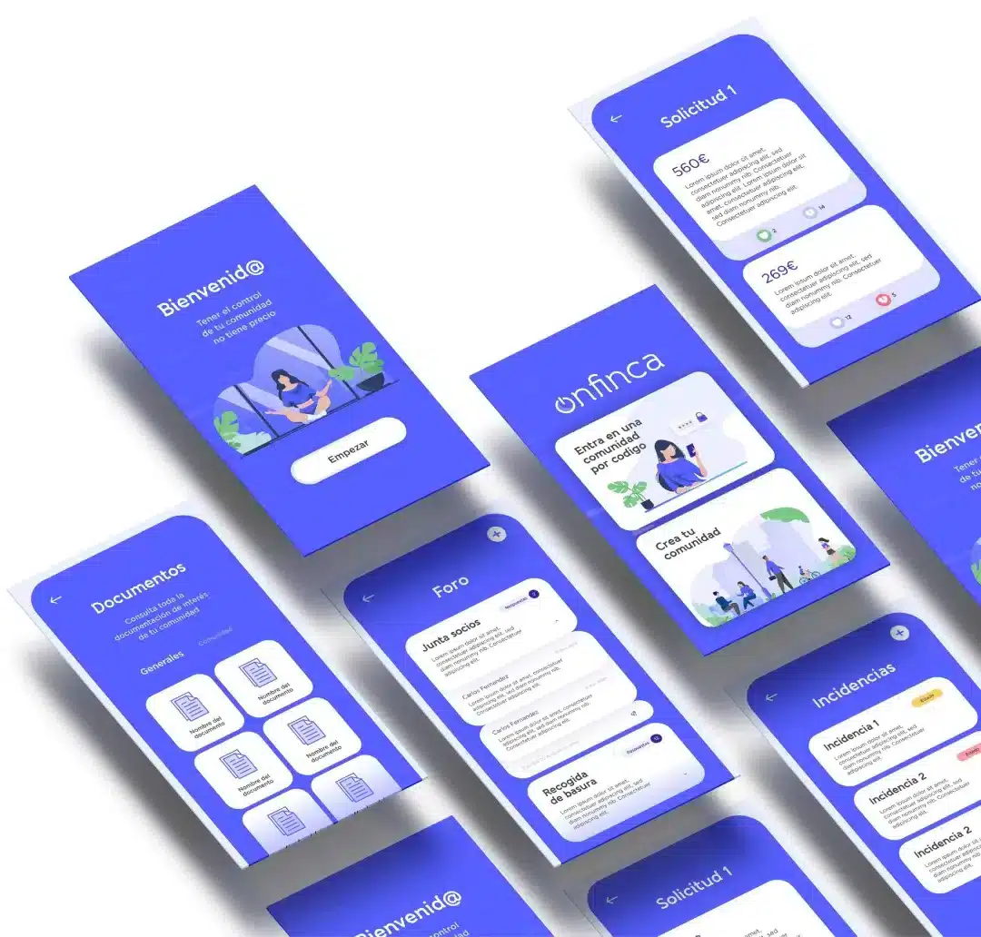 Portfolio app mockups